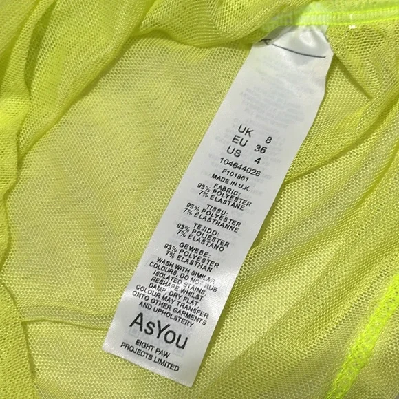 Asos | size 4 | highlighter yellow cami top - Picture 4 of 4